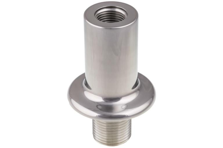 Polished stainless steel plumbing fitting